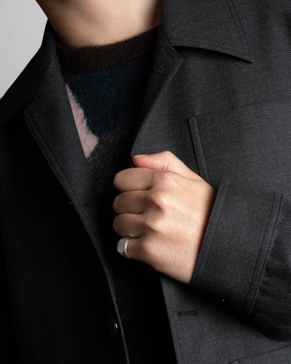 Stockholm - Bague à chevalet en argent sterling 925 - Homme