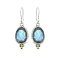 Boucles d'oreilles en argent sterling 925 avec pierre de Labradorite