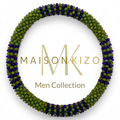 Bracelet népalais HOMME - H04 vert kaki bleu