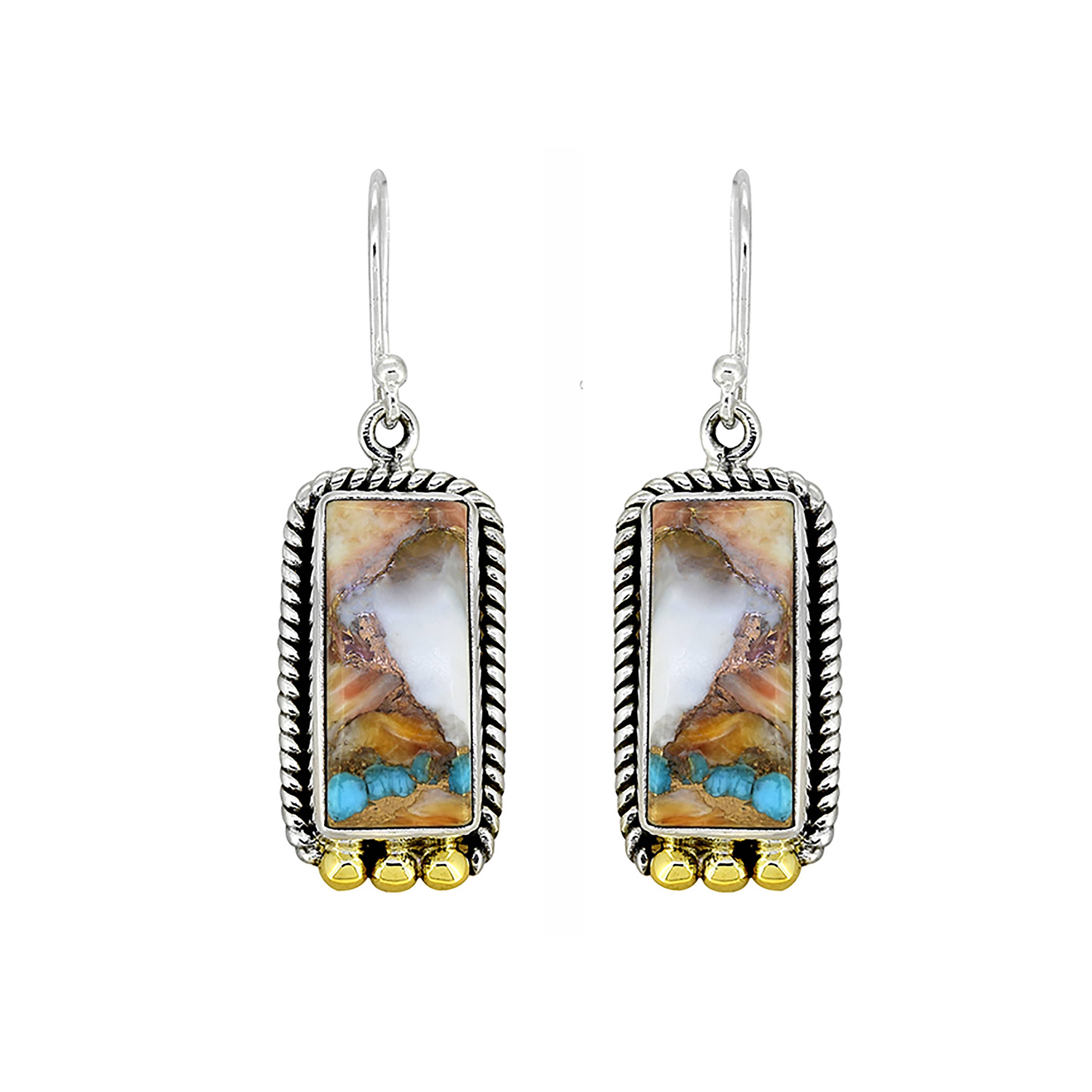 Boucles d'oreilles en argent sterling, cuivre et Turquoise.