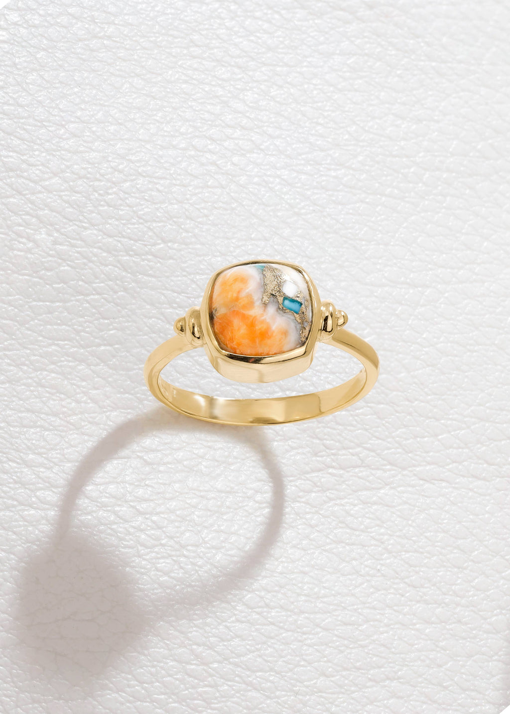 Bague en argent plaqué or avec Turquoise Oyster
