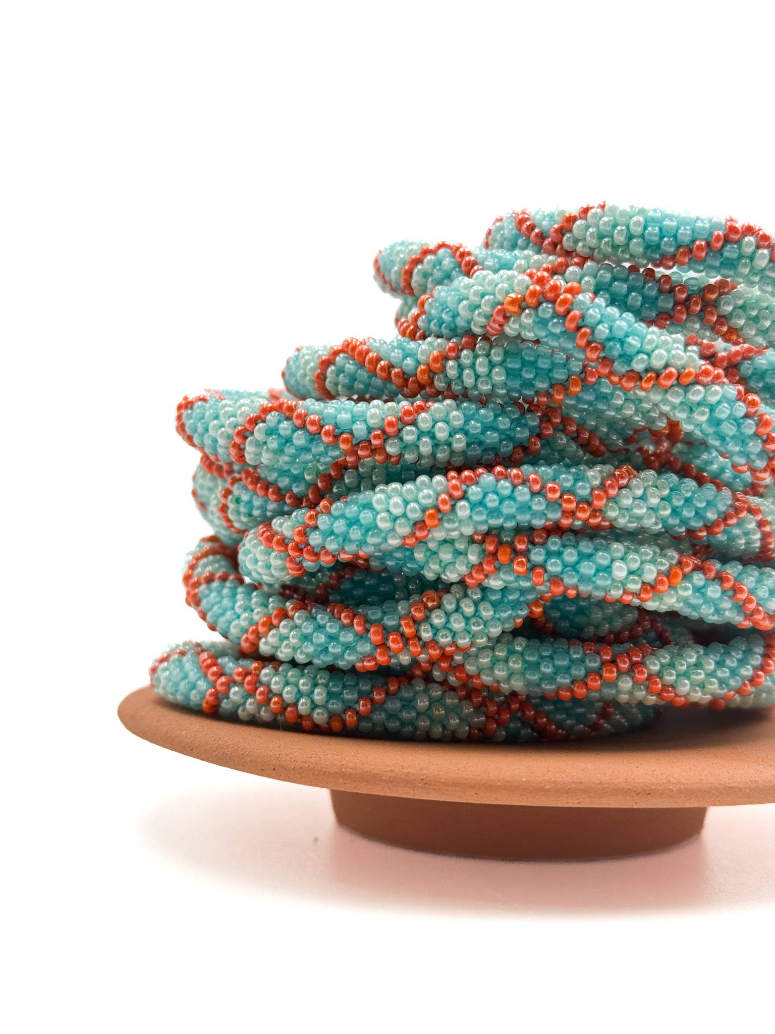 Bracelet népalais E42 turquoise Bleu Orange Croix