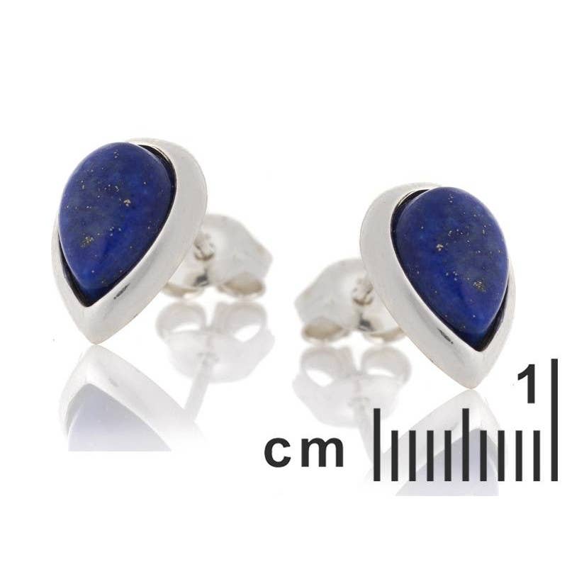 Boucles d'oreilles Lapis-Lazuli bleu naturel, argent 925
