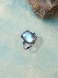 Bague en argent sterling 925 massif Labradorite Topaze bleu suisse