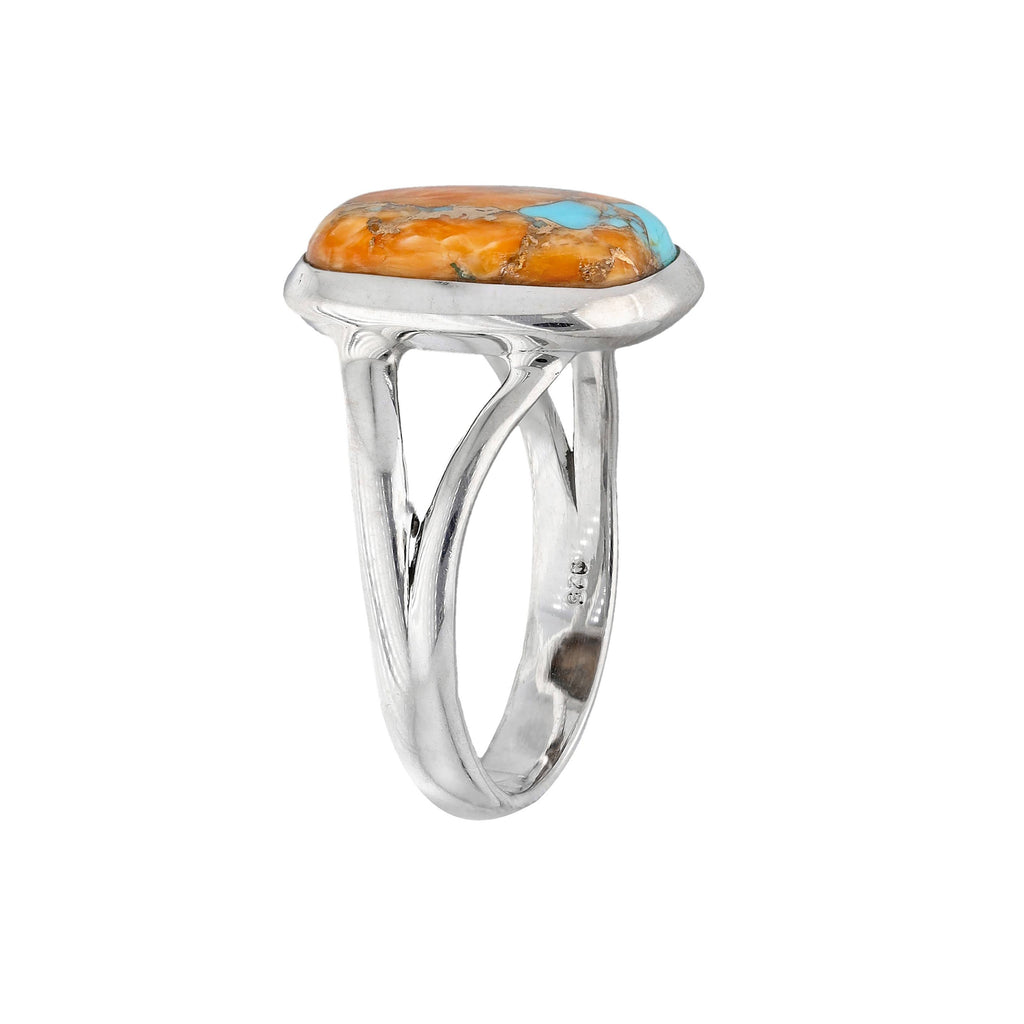 Bague Statement en Argent Sterling, Cuivre et Turquoise.