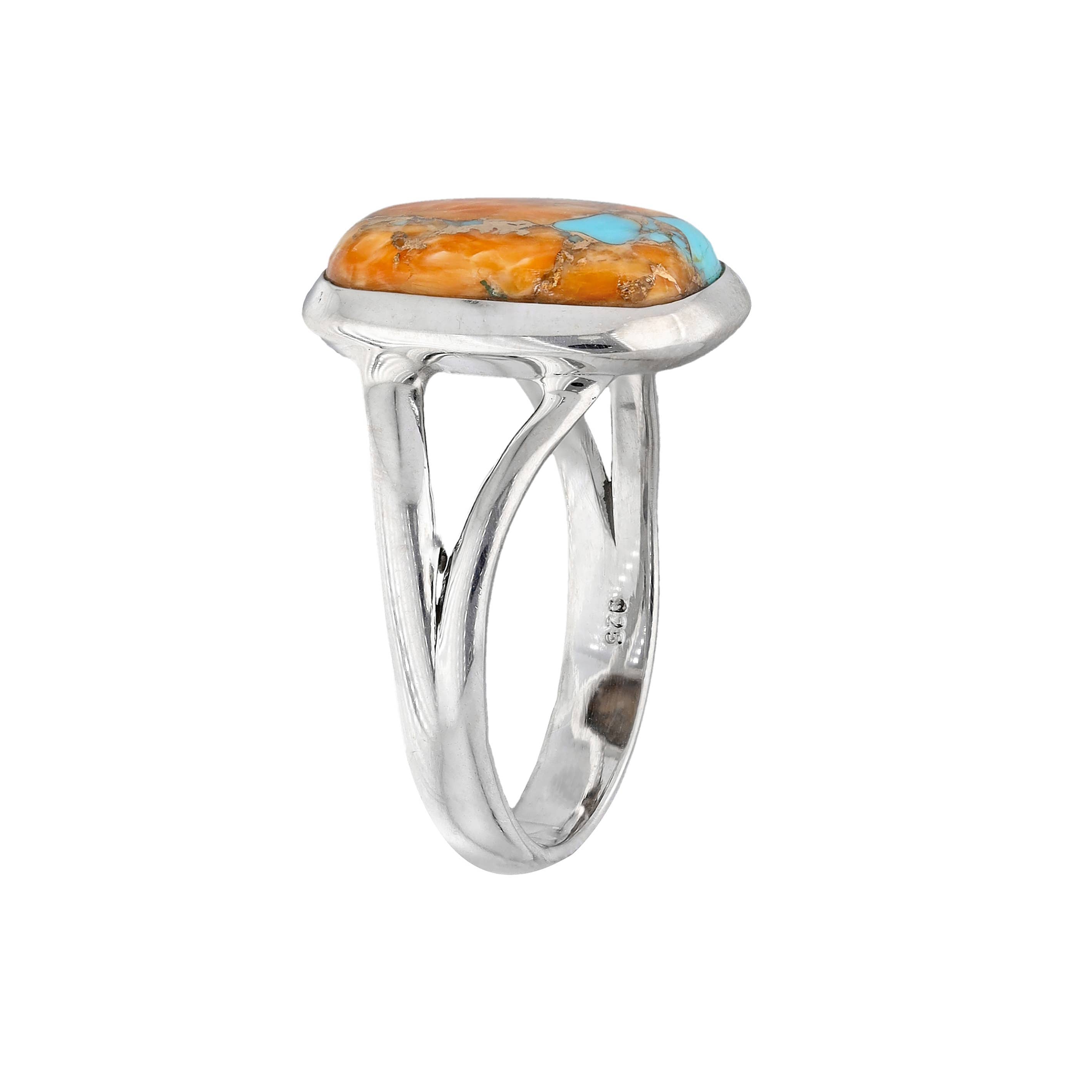 Bague Statement en Argent Sterling, Cuivre et Turquoise.