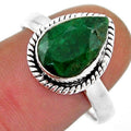 Bague Emeraude Brésil AA argent 925 - Taille 58