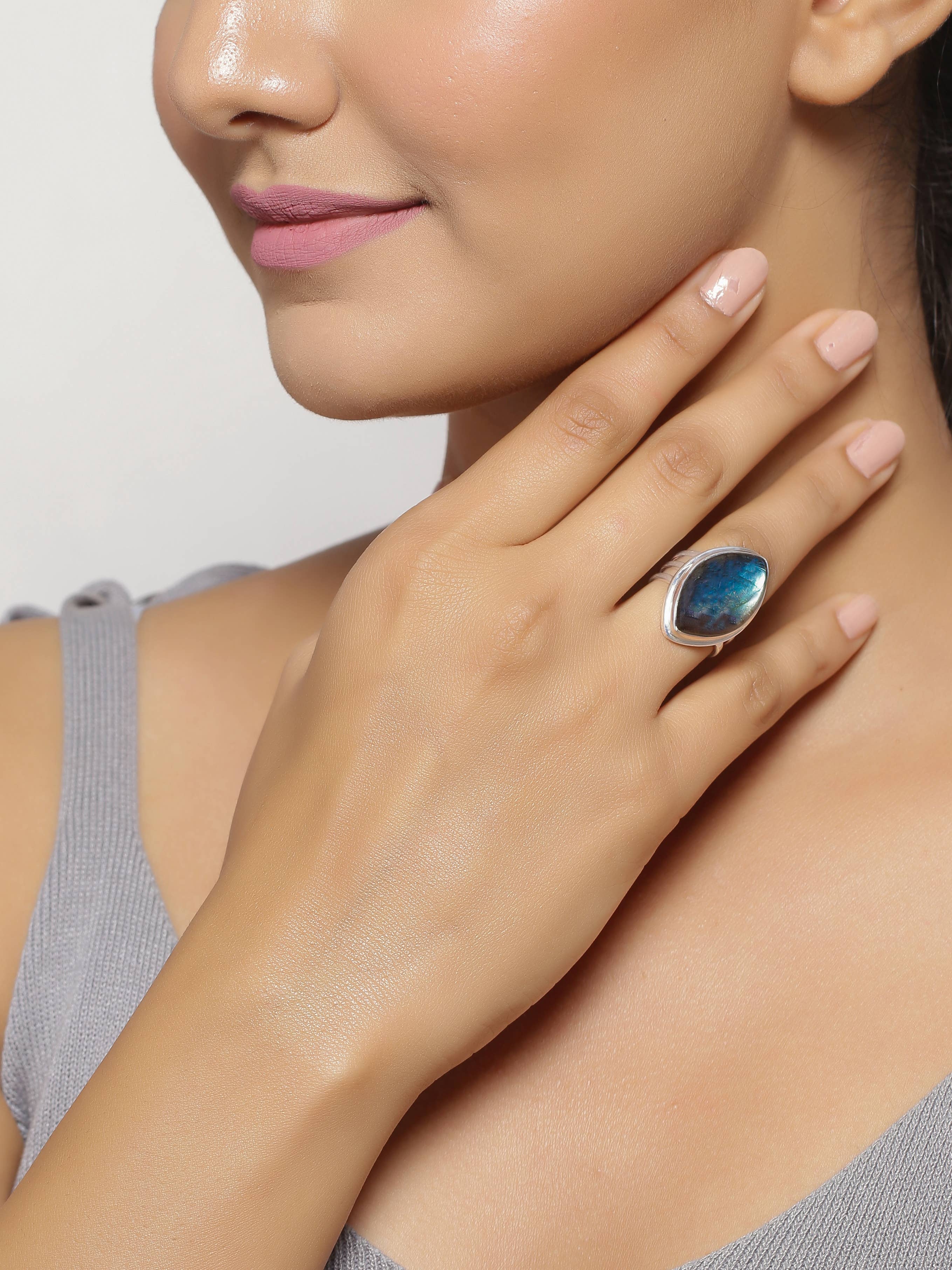 Bague  en argent sterling 925 Labradorite