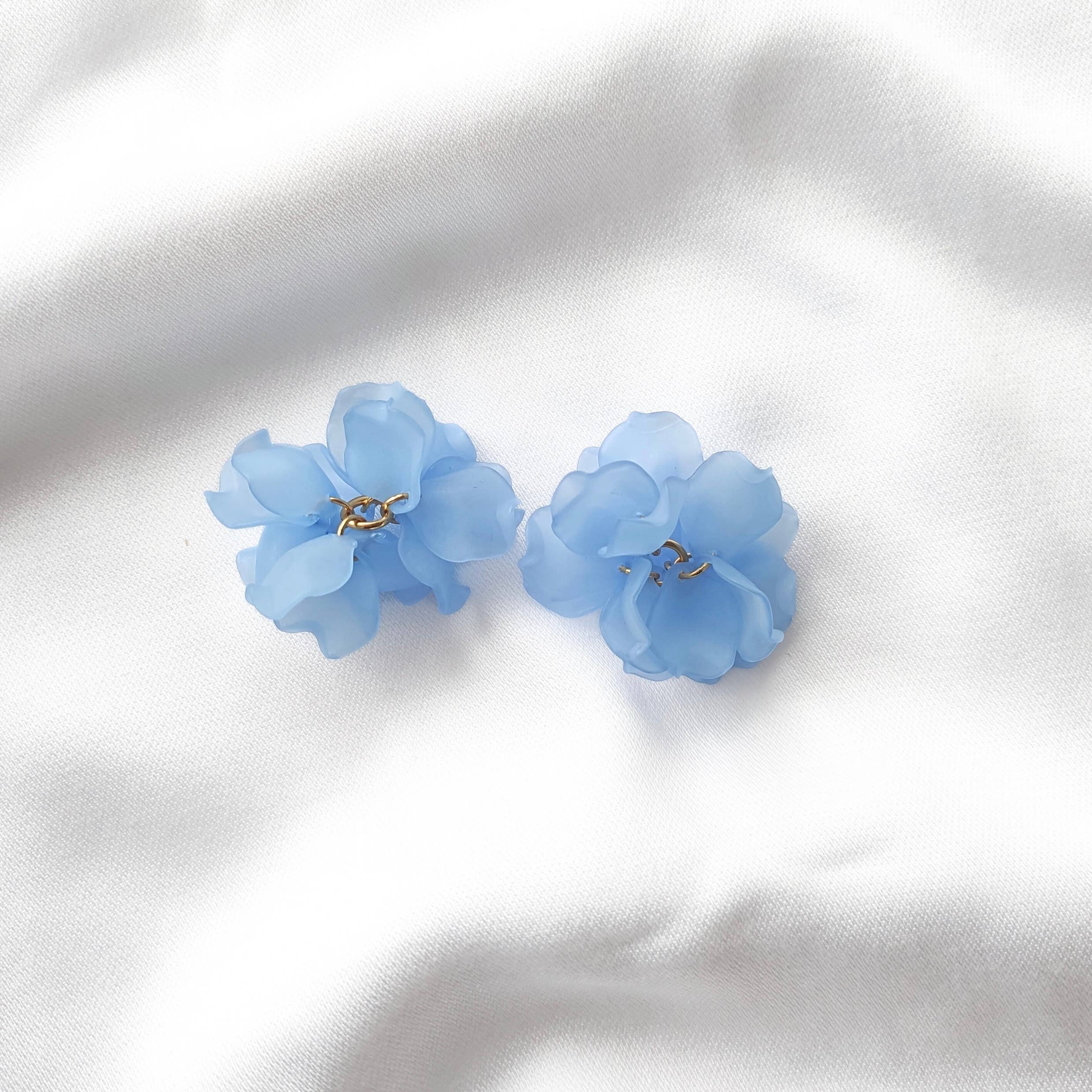 Boucles d'oreilles Créoles PEONY Fleurs Pivoine couleur au choix