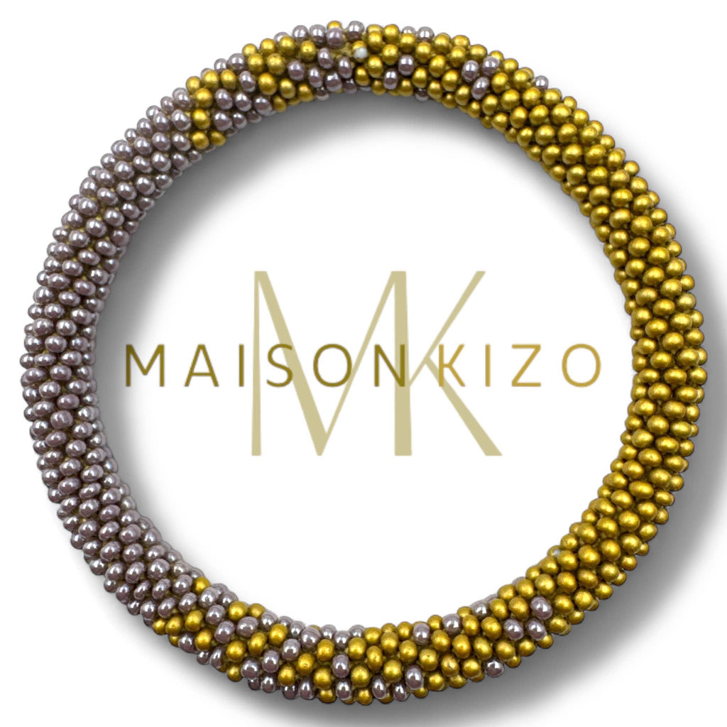 Nouvelle collection A/H 2026 Bracelet népalais B12 parme violet clair moutarde bi color dégradé