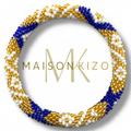 Nouvelle collection A/H 2026 Bracelet népalais B18 bleu lapis triangle blanc doré