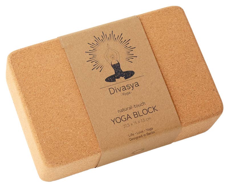 Yoga - Brique de yoga en liège | taille moyenne | coins arrondis | 22,5 x 15 x 7,5 cm