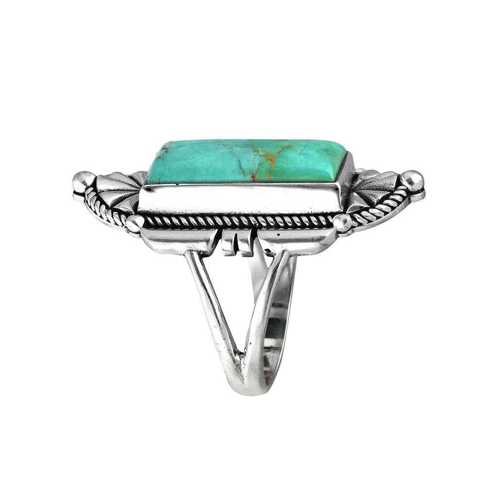 Bague Statement en Argent Sterling 925 avec Turquoise Mohave Bleue