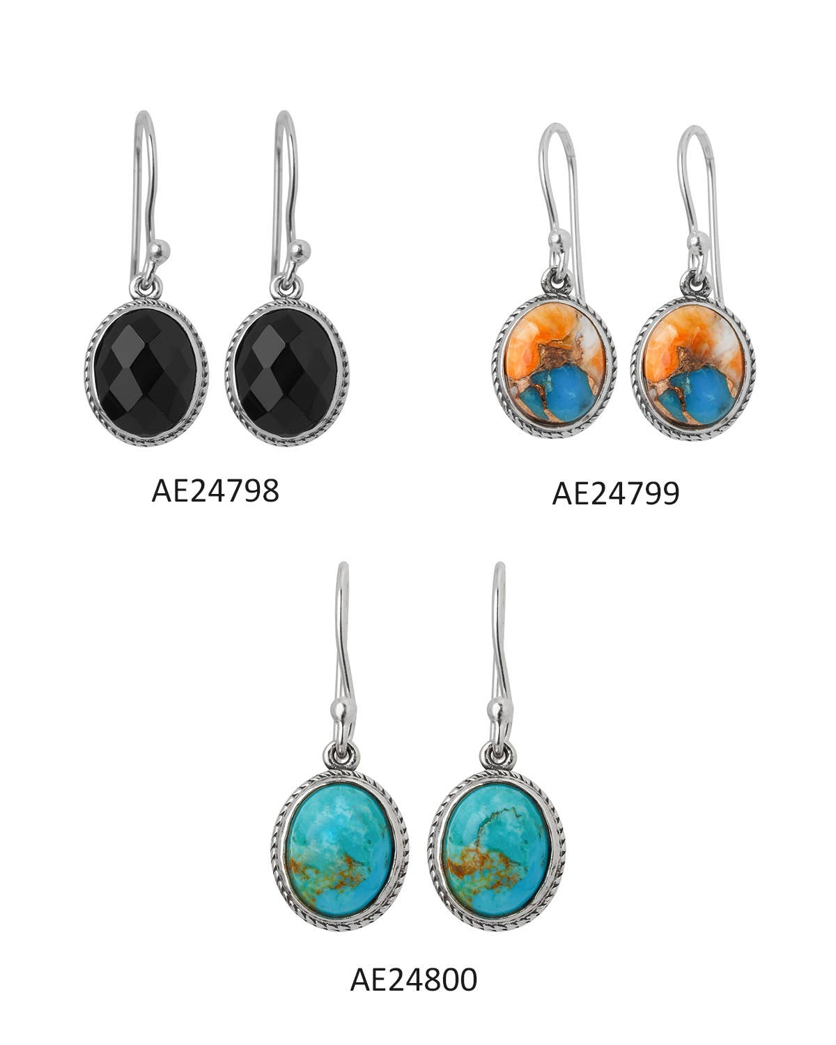 Boucles d'oreilles pendantes en argent sterling 925 Oyster Copper Turquoise