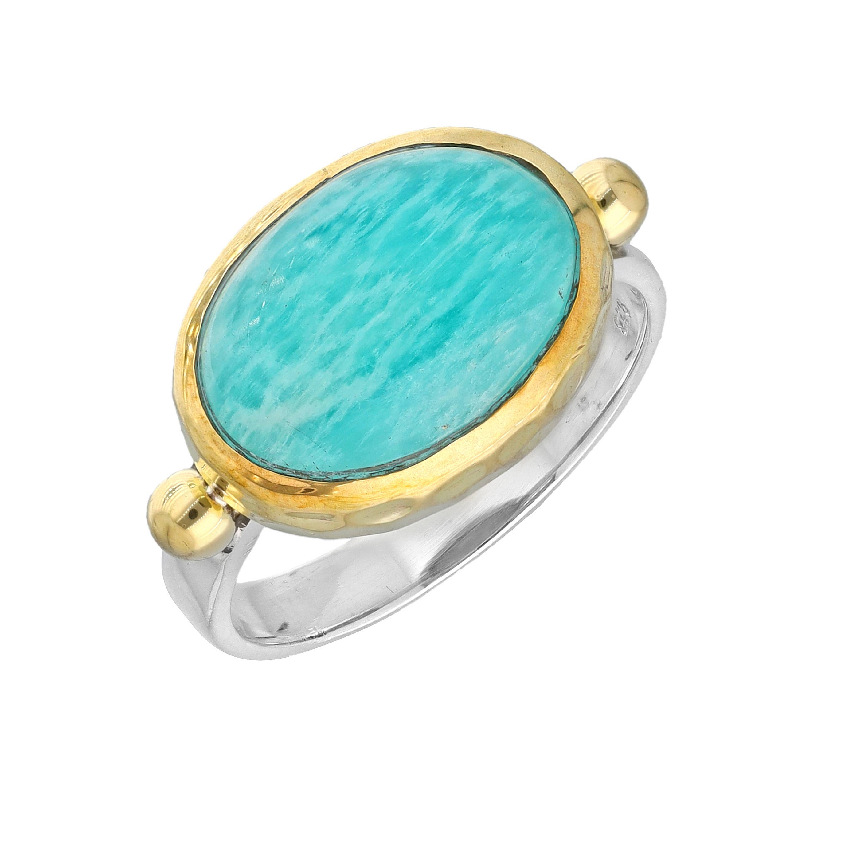 Bagues solitaires Amazonite en argent sterling 925