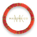 Bracelet népalais E46 Rose Rouge Doré