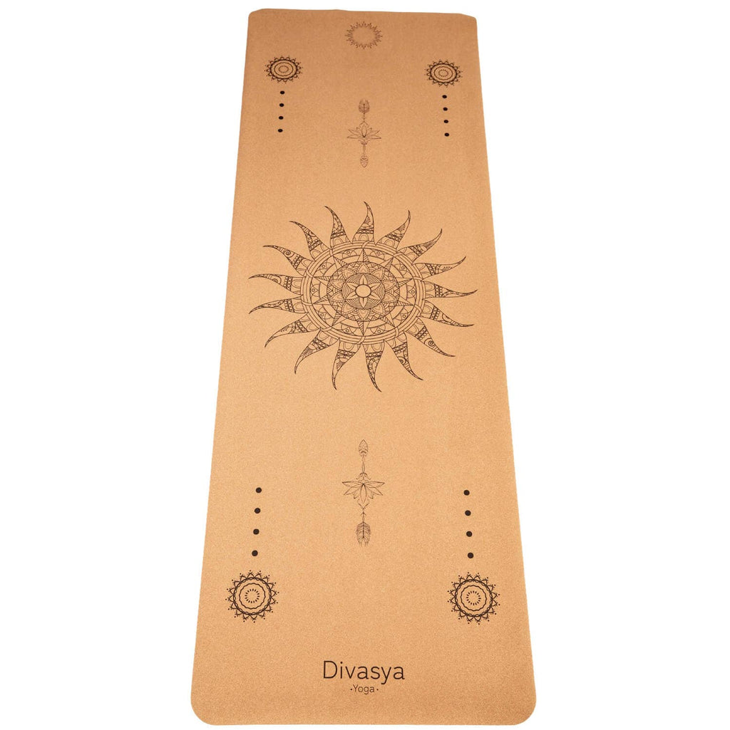 Tapis de yoga de voyage | en liège et caoutchouc naturel | avec housse de protection et sangle de transport