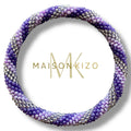 Bracelet népalais violet mauve argent