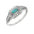 Bague solitaire en argent sterling avec turquoise Mohave