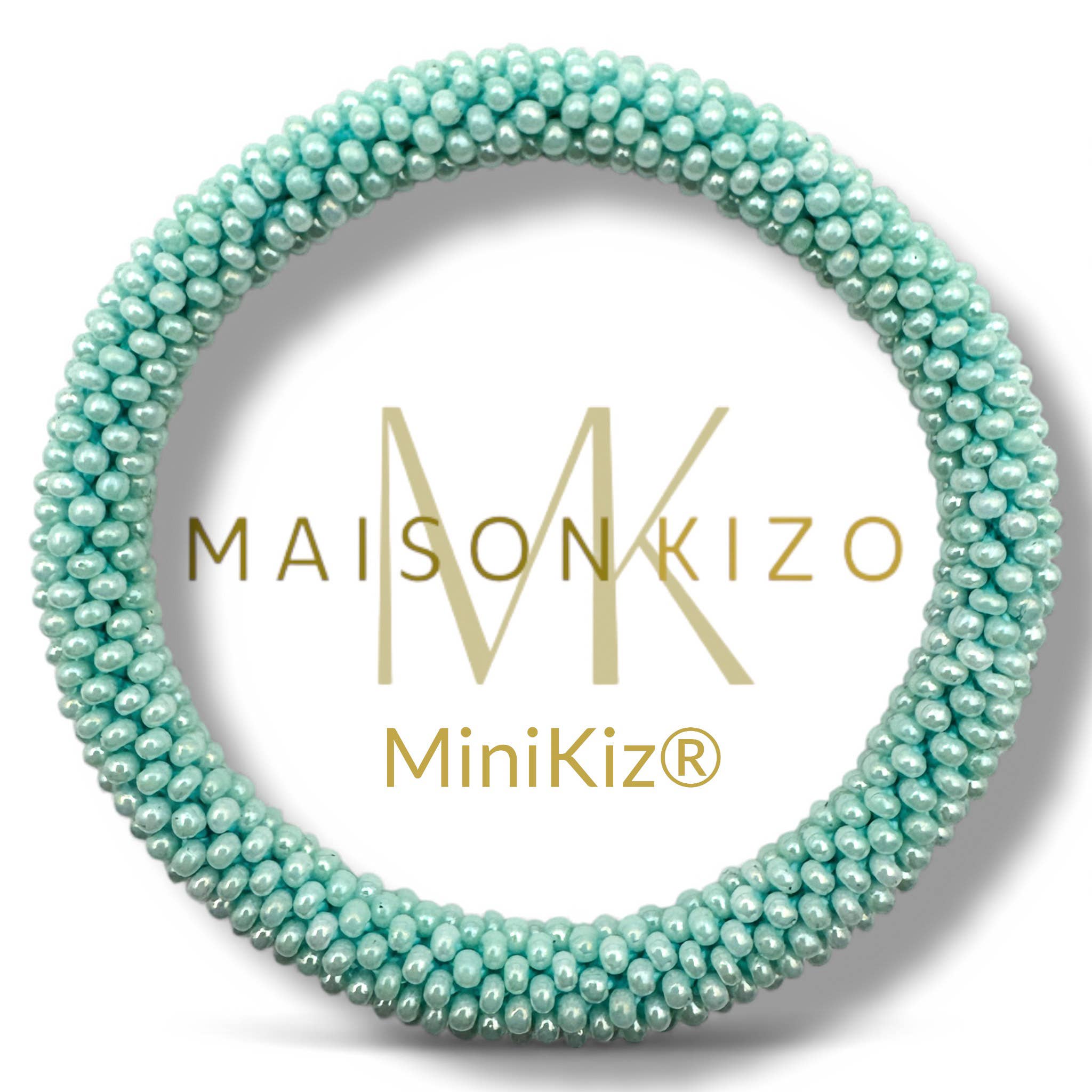 Bracelet népalais MINIKIZ enfant et petit poignet adulte K70 bleu Vert d'eau Unis