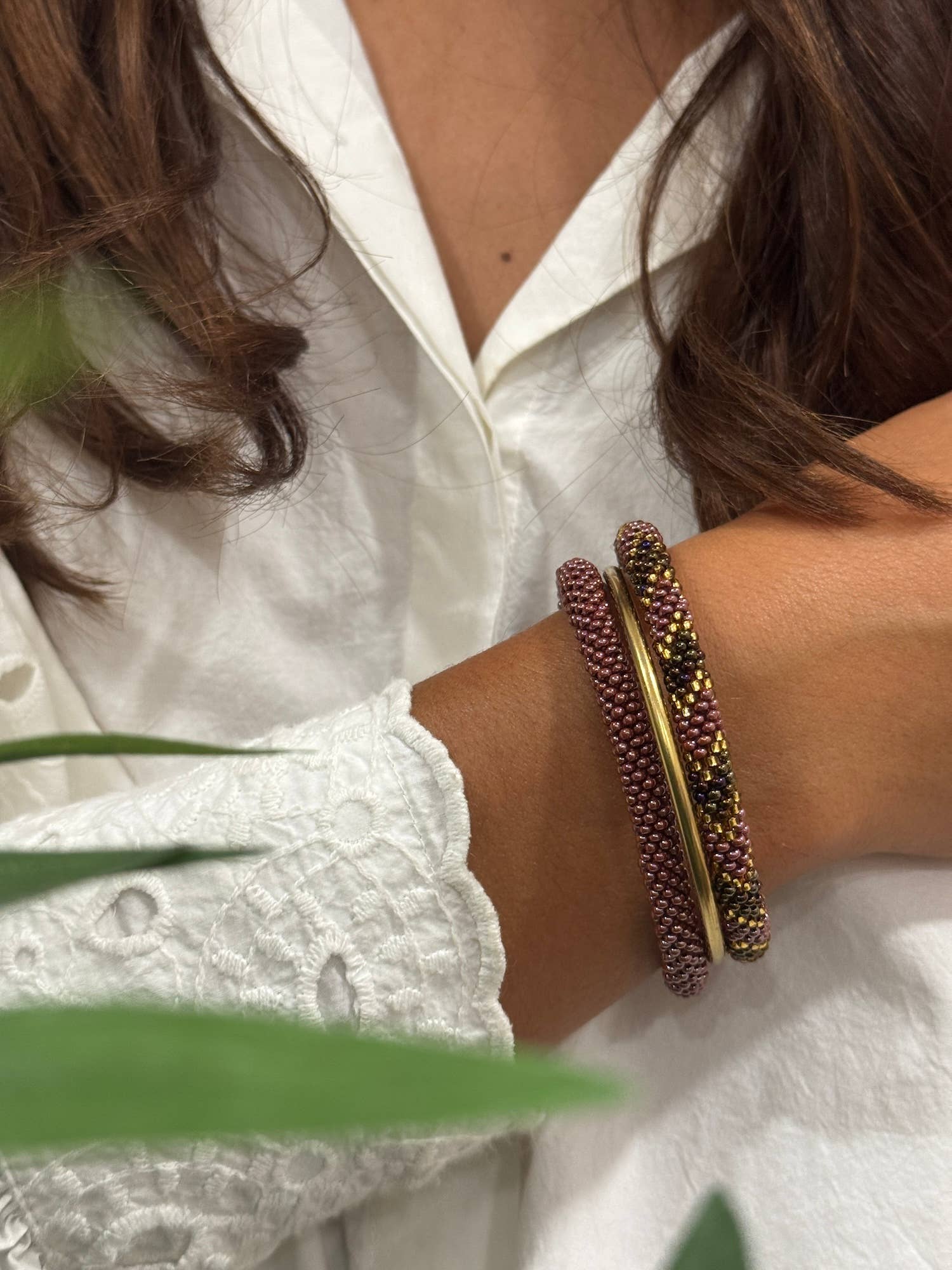 Bracelet népalais  B34 violet cuivre