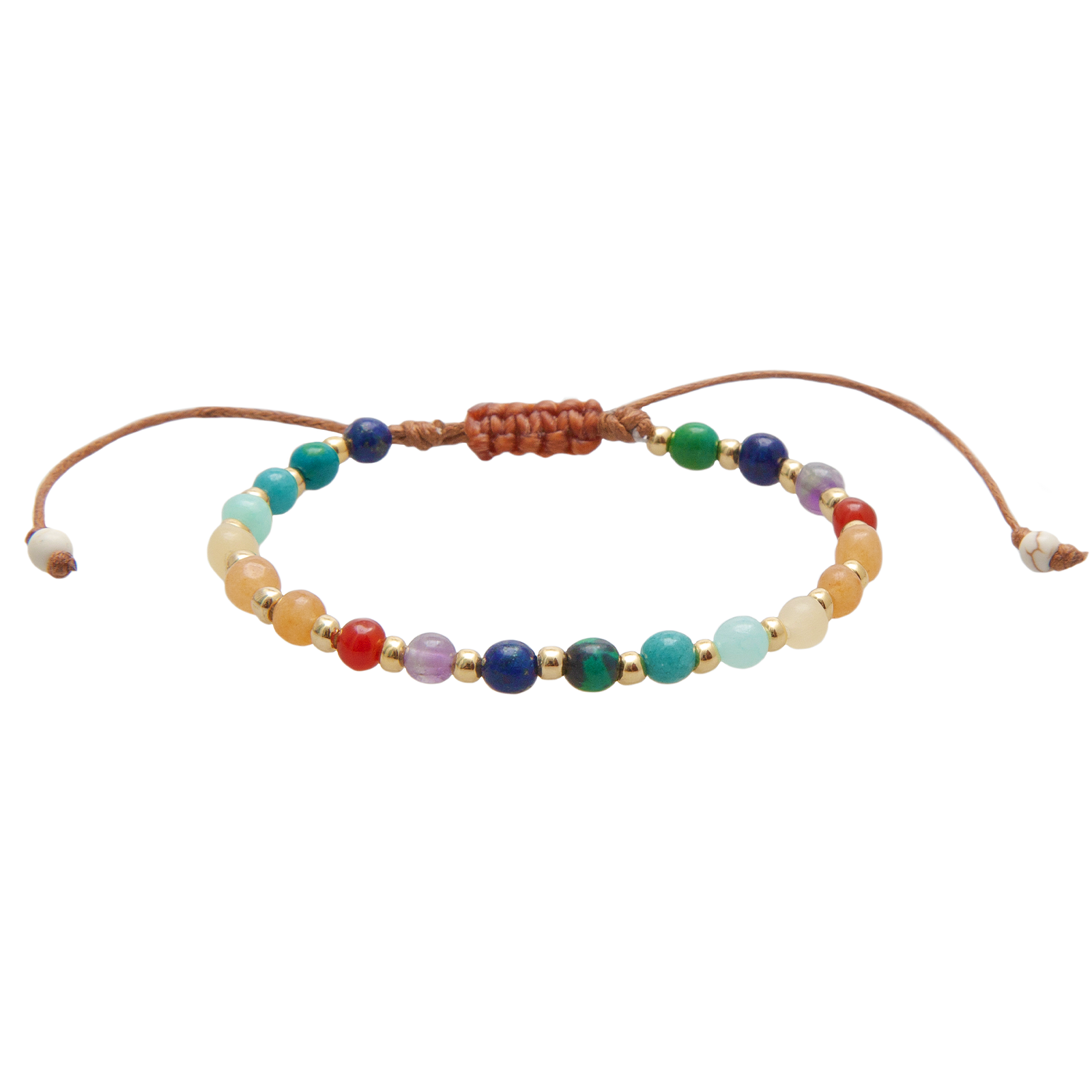 Bracelet de guérison Aloha State of Mind, 4 mm, Hawaï Lapis Lazuli Améthyste Cornaline Agate Quartz Amazonite et Chrysocolle.