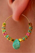 Boucles d'oreilles Créoles Sarah en Amazonite