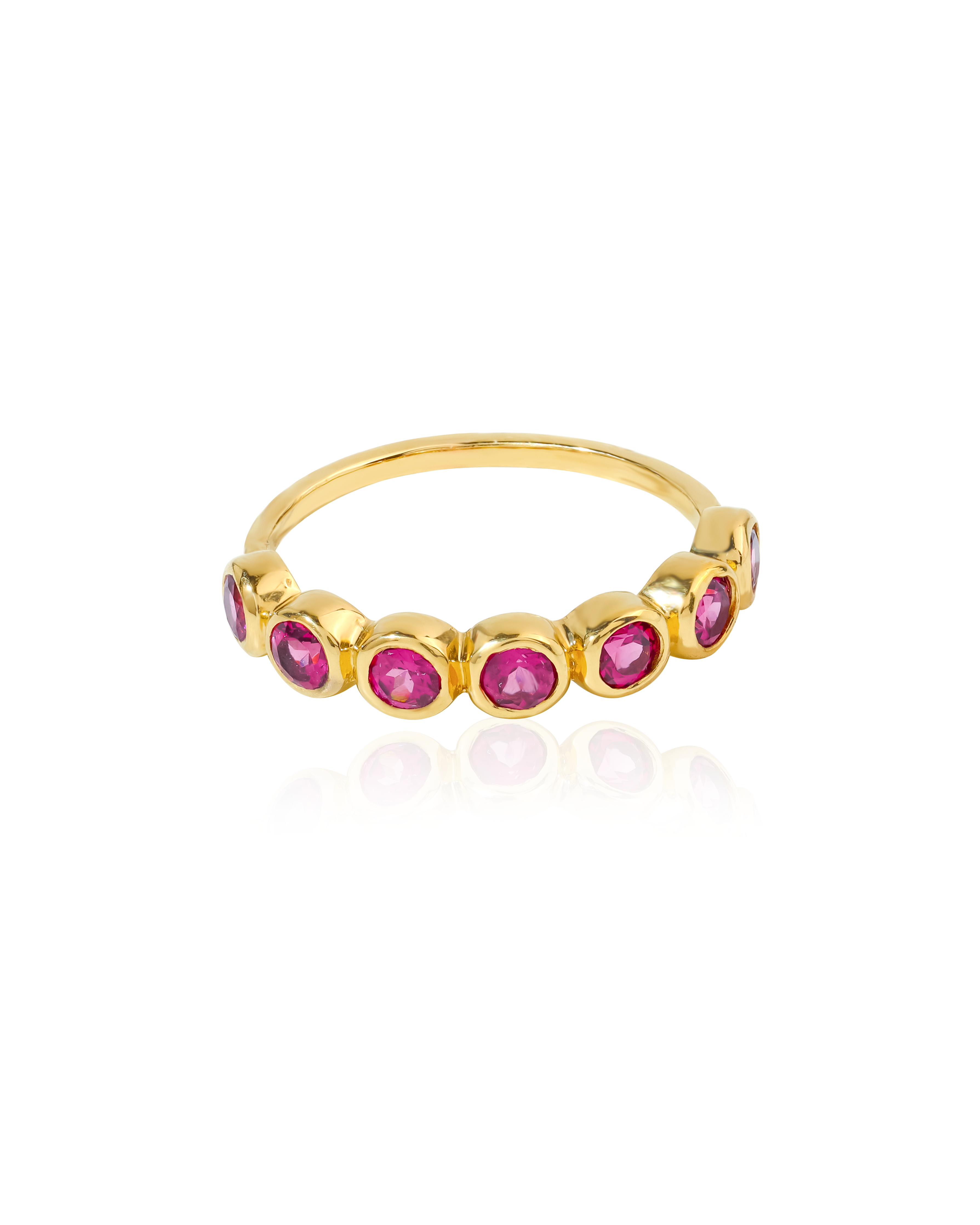 Bague en or 14 carats avec grenat rhodolite sur argent sterling 925