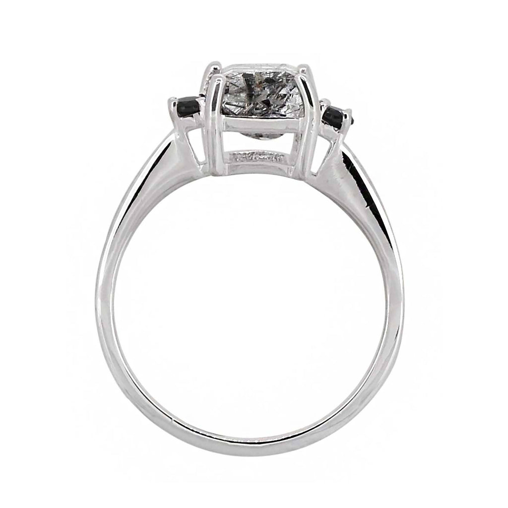Bague bohème en argent sterling 925 avec Quartz rutile.