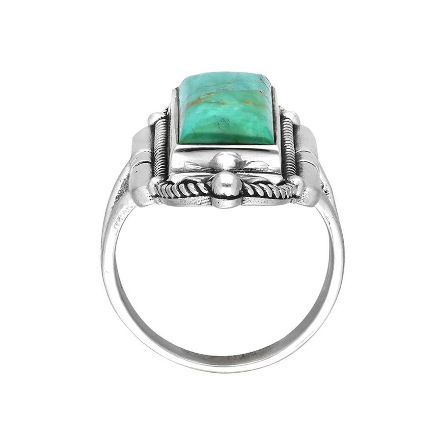 Bague Statement en Argent Sterling 925 avec Turquoise Mohave Bleue