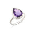 Bague avec Améthyste violette naturelle, argent 925