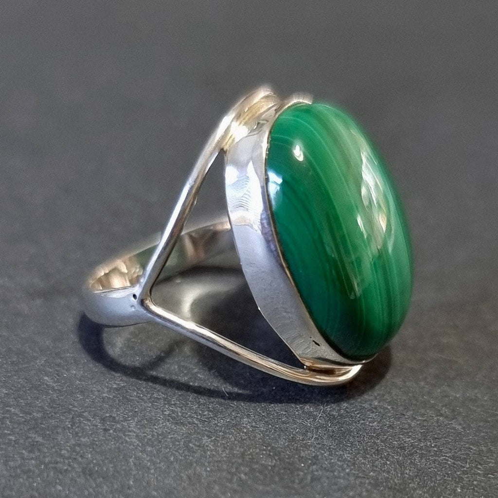 Bague en Malachite Argent 925 20mm x 15mm