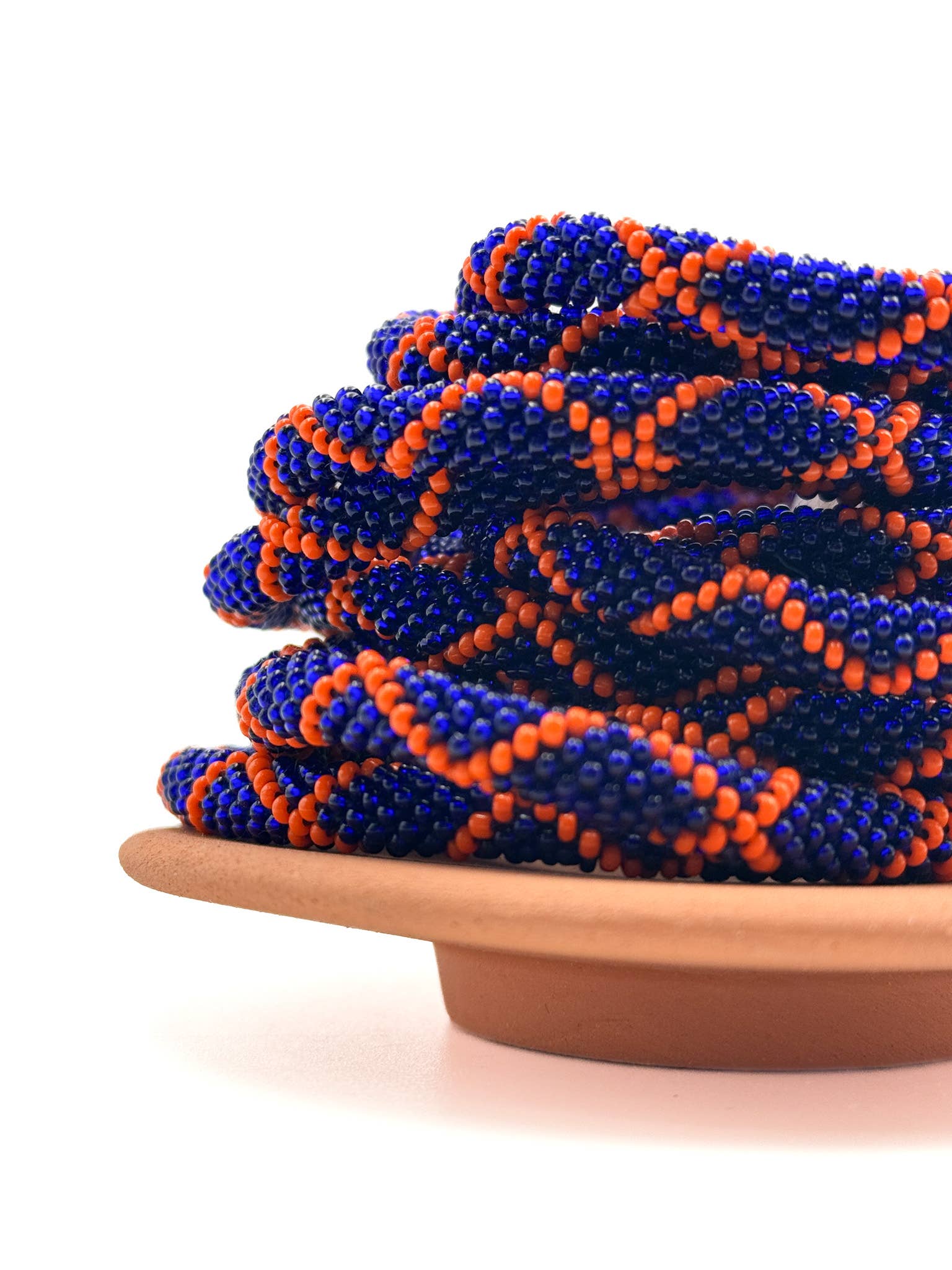 Bracelet népalais HOMME - H01 orange bleu croix