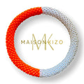 Bracelet népalais orange et argent
