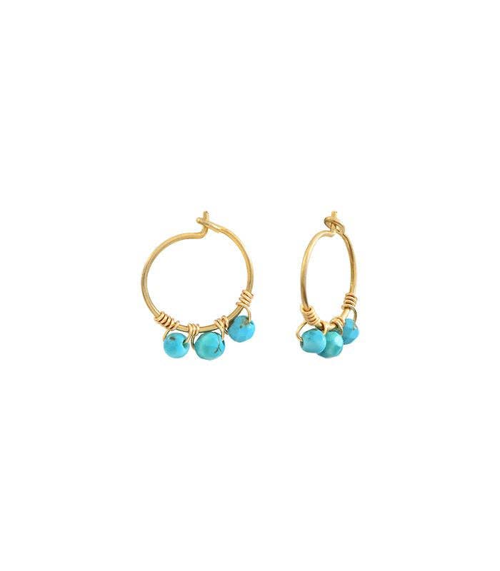 Mini-créoles JOY bleu Turquoise