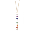 Collier de guérison des 7 chakras Plaqué or Quartz Cornaline Agate Jade Turquoise Lapis lazuli Améthyste
