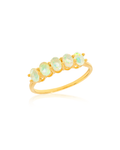 Bague d'éternité en or 14 carats avec Opale éthiopienne sur argent sterling