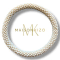 Bracelet népalais brillant blanc unis