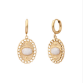 Boucles d'Oreilles mini-créoles TALIA Agate Blanche