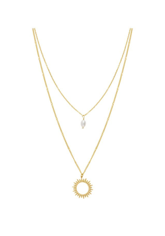 Collier NARCISSA double Nacre Blanche