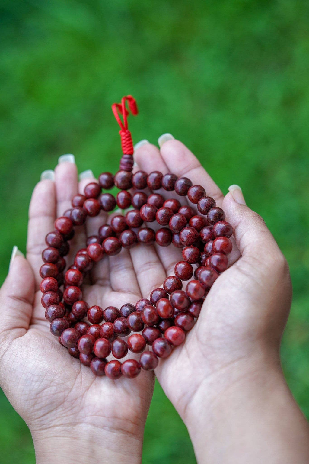 Collier Mala apaisant en bois de rose NEPAL