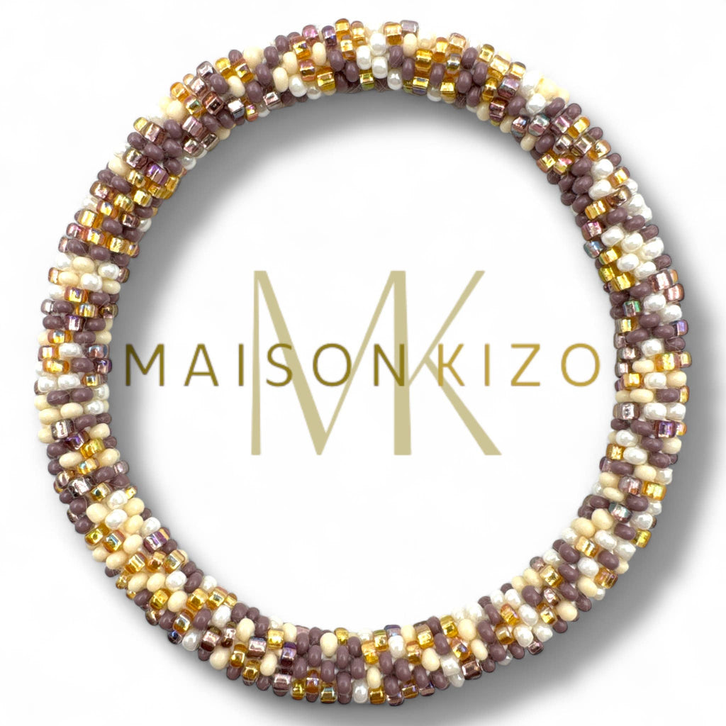 Nouvelle collection A/H 2026 Bracelet népalais B20 parme violet blanc doré