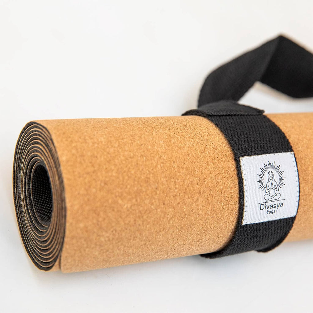 Tapis de yoga de voyage | en liège et caoutchouc naturel | avec housse de protection et sangle de transport