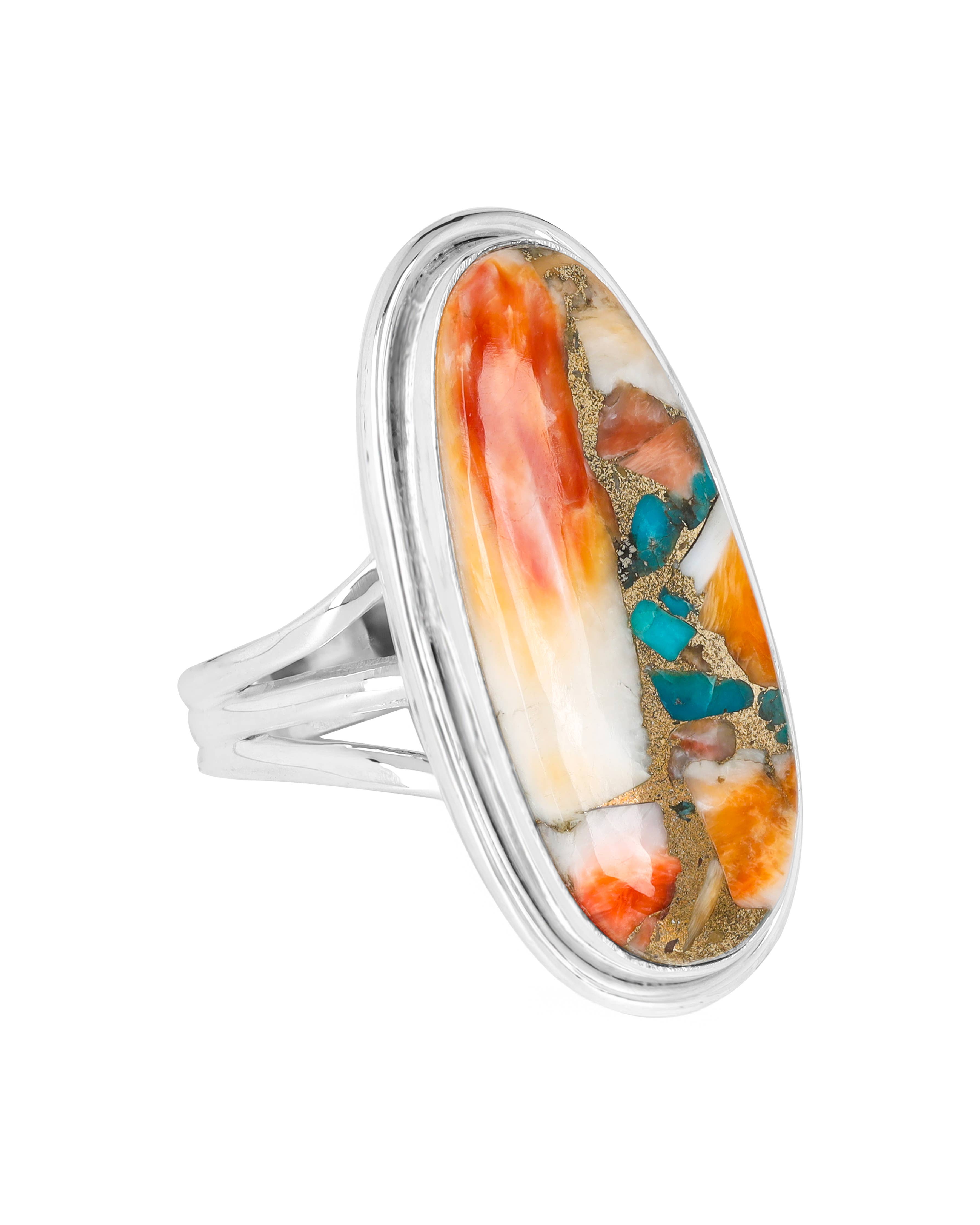 Grande bague en argent sterling Turquoise  Oyster