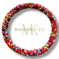 Bracelet népalais rouge multi color jaune bleu