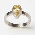 Bague citrine naturelle Brésil AA argent 925 - Taille 58