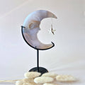 Lune en pierre d’agate grise druzy – 10 cm
