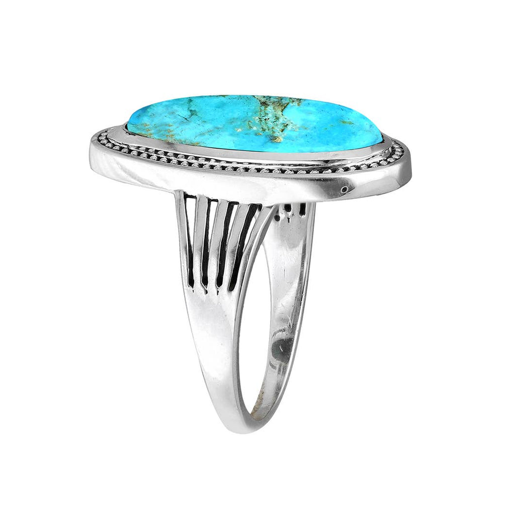 Bagues en turquoise Mohave bleue en argent sterling 925