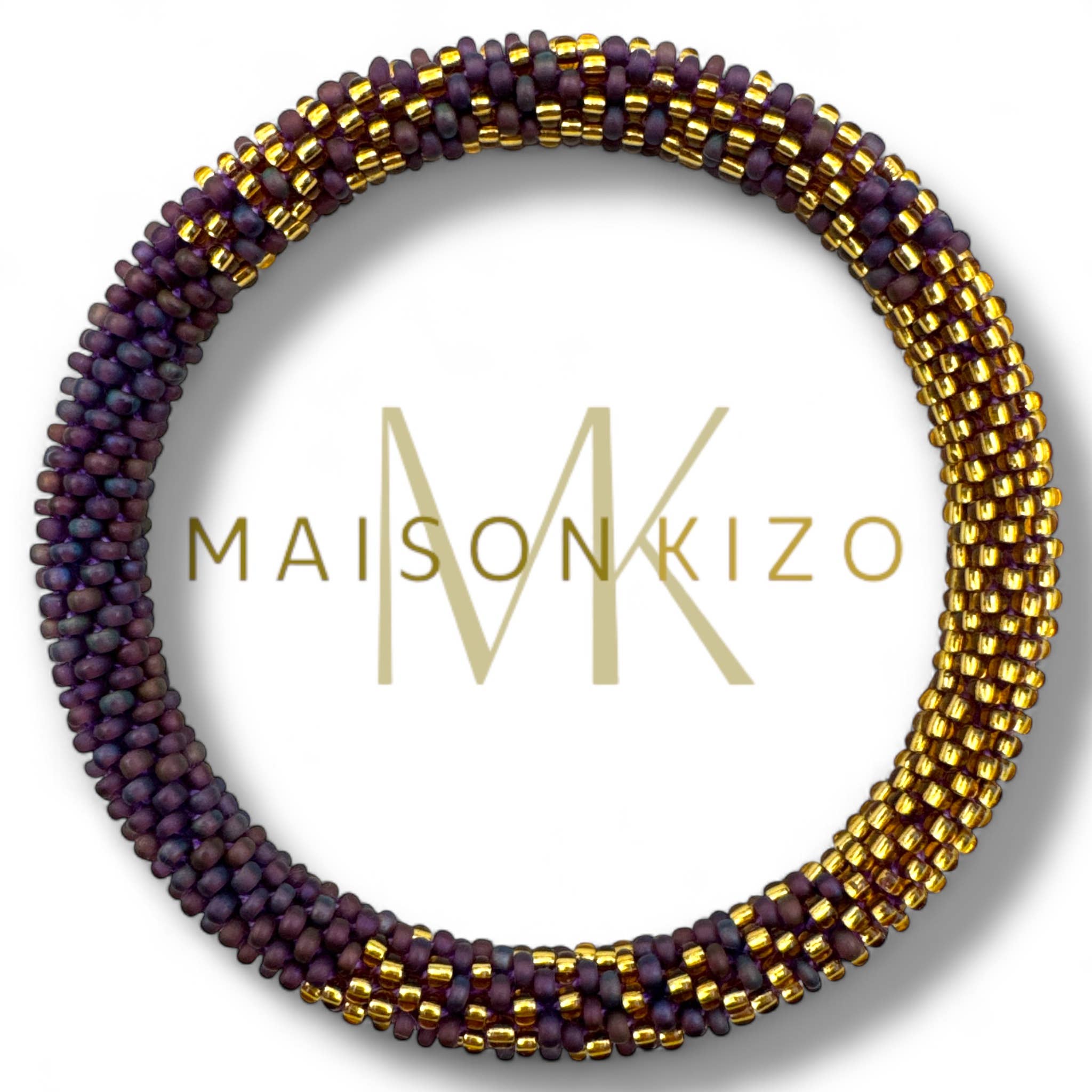 Nouvelle collection A/H 2026 Bracelet népalais B27 violet parme doré dégradé