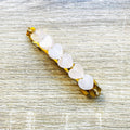 Barrette Petits cœurs pierres naturelles Agate grise / Quartz Rose au choix